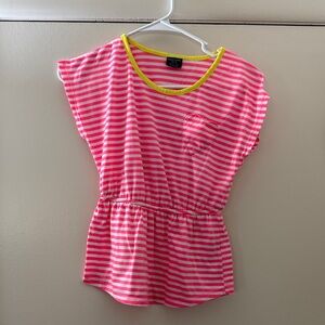 Faded Glory Pink and Yellow Striped Kids Top